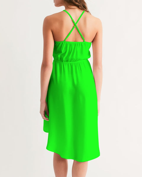 Tayrona Lime Women's High-Low Halter Dress