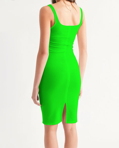Tayrona Lime Green Women's Midi Bodycon Dress