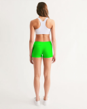 Tayrona Lime Green Women's Mid-Rise Yoga Shorts