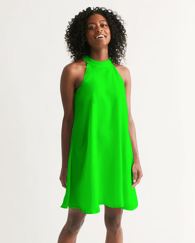 Tayrona Lime Green Women's Halter Dress