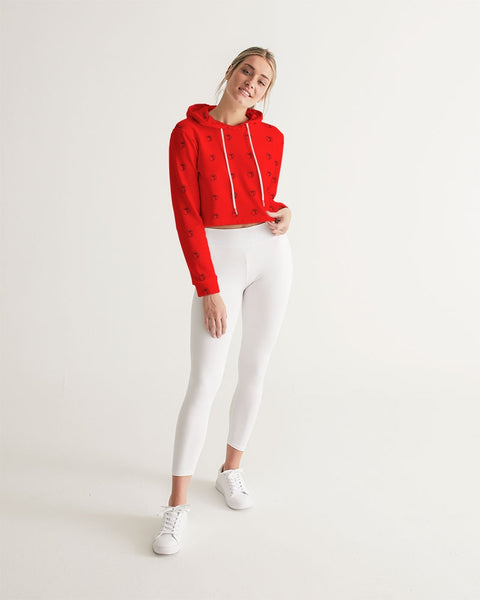 simplesquare red Women's Cropped Hoodie