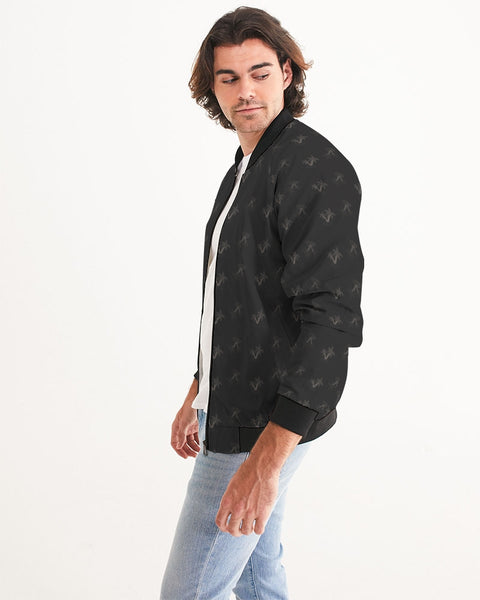 black palm pattern Men's Bomber Jacket