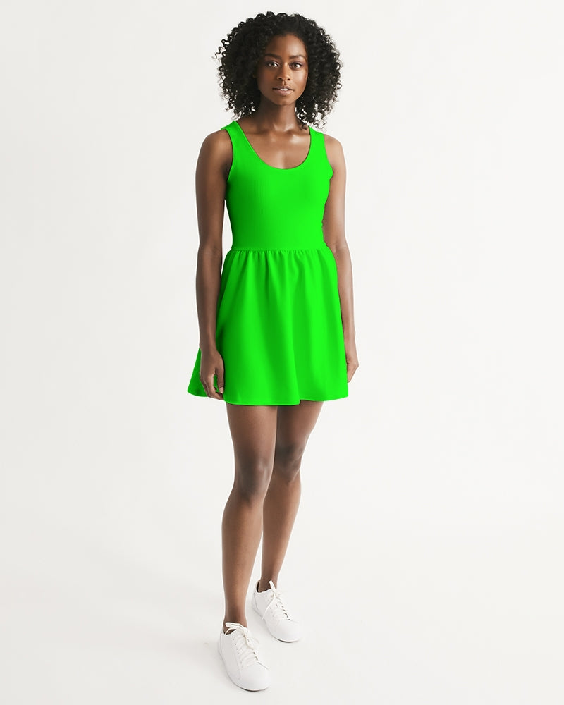 Tayrona Lime Green Women's Scoop Neck Skater Dress – Tayrona Apparel