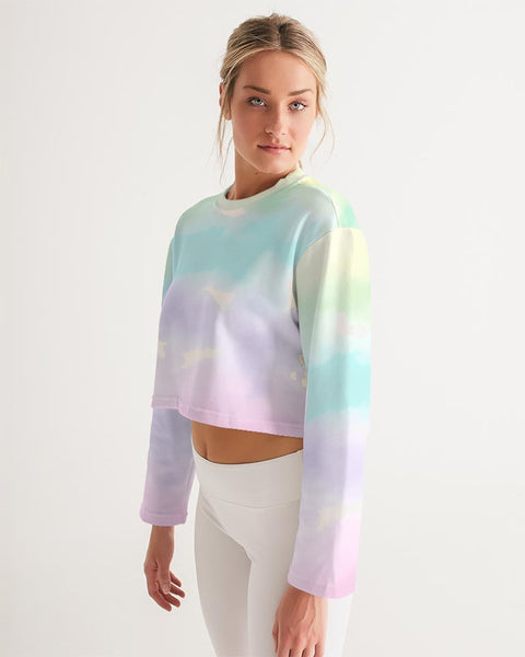 Tayrona Tie-Dye light Women's Cropped Sweatshirt