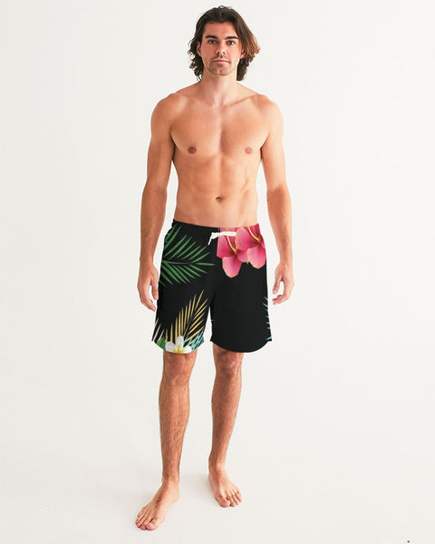 Tayrona Tropical Floral Pattern Men's Swim Trunk