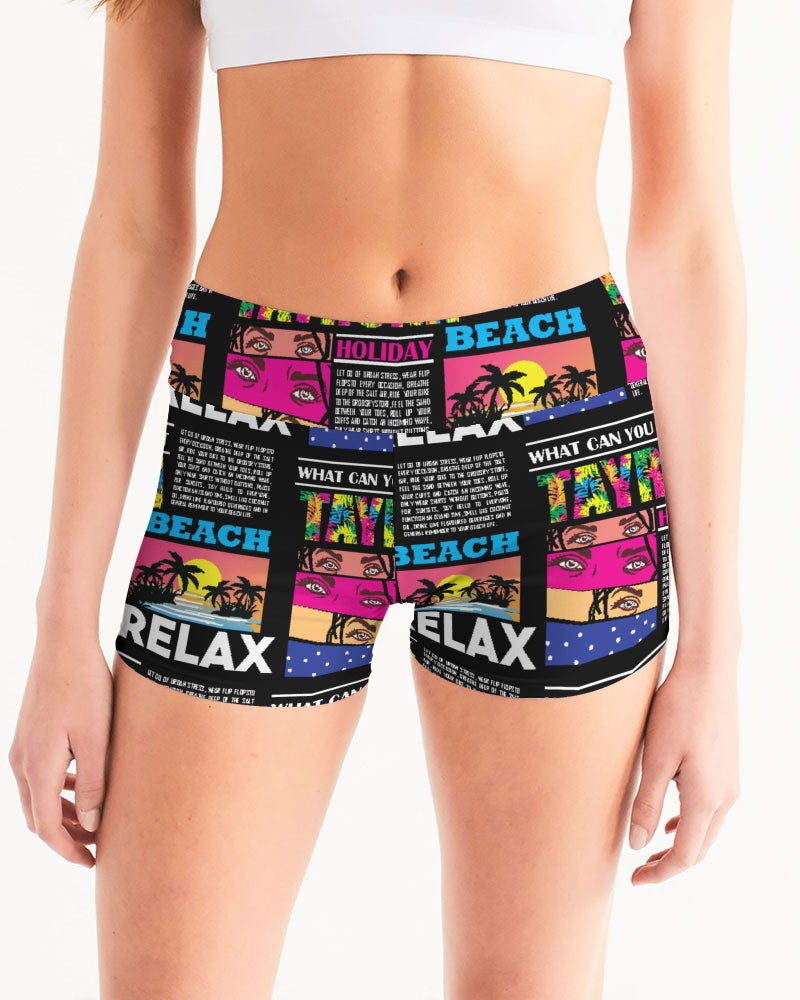 Tayrona Women's Mid-Rise Yoga Shorts