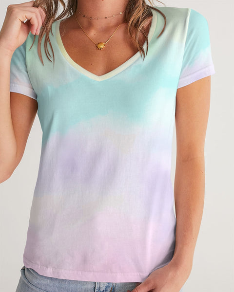 tiedie light Women's V-Neck Tee