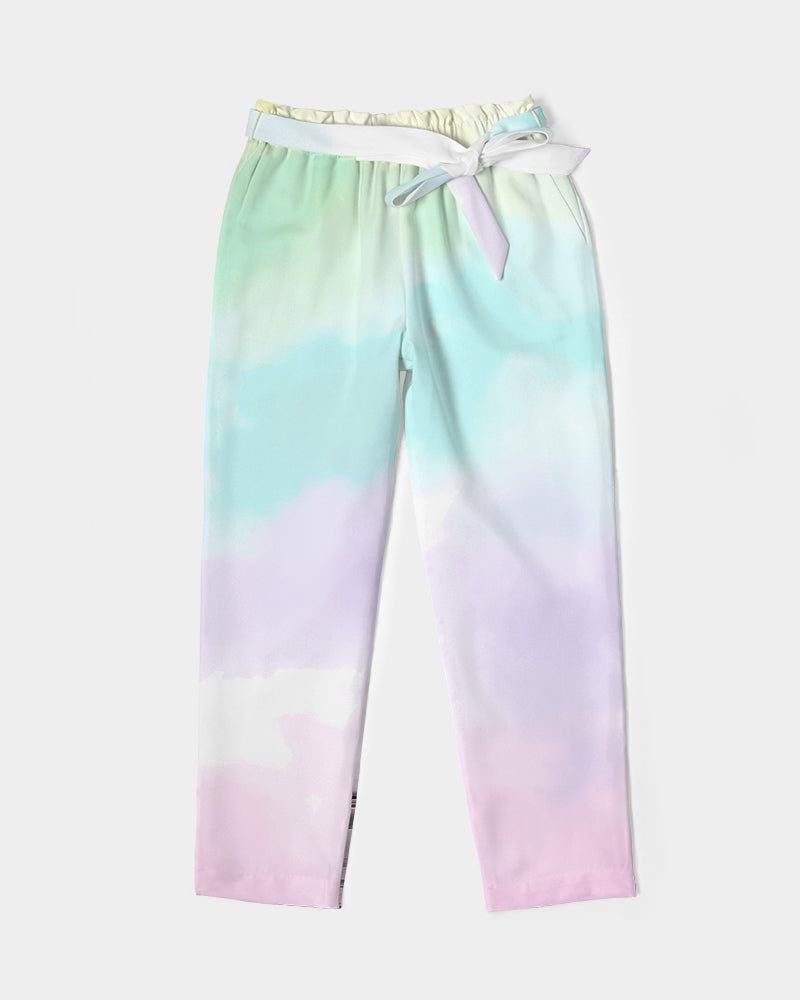 Taryona Tie-Dye light Women's Belted Tapered Pants