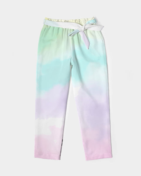Taryona Tie-Dye light Women's Belted Tapered Pants