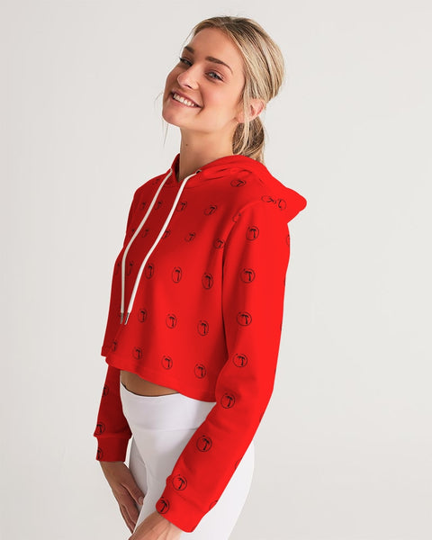 simplesquare red Women's Cropped Hoodie