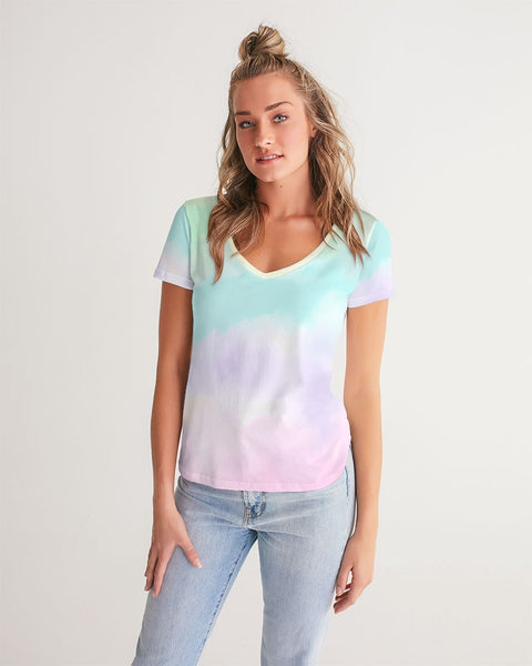 tiedie light Women's V-Neck Tee