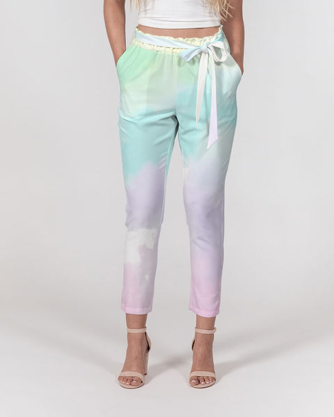 Taryona Tie-Dye light Women's Belted Tapered Pants