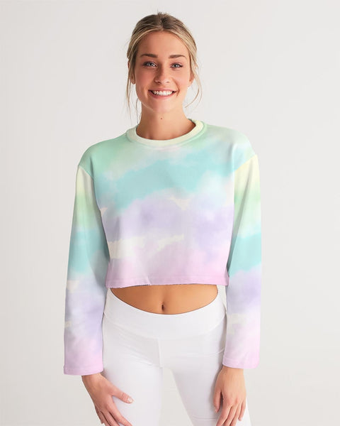 Tayrona Tie-Dye light Women's Cropped Sweatshirt