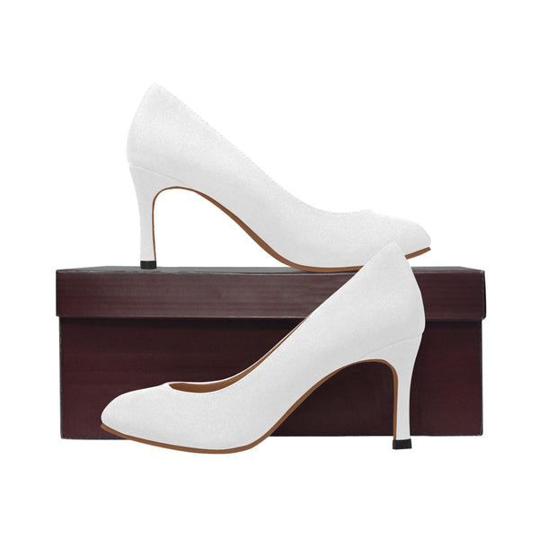 white Women's High Heels (Model 048)