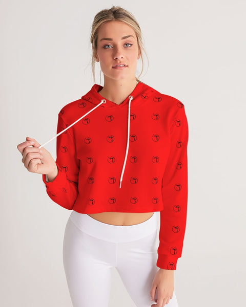simplesquare red Women's Cropped Hoodie