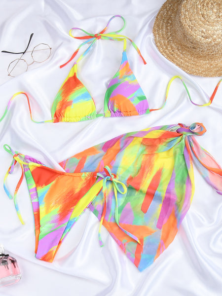 Tayrona Three Piece Bathing Suit With Cover Up Tie Dye