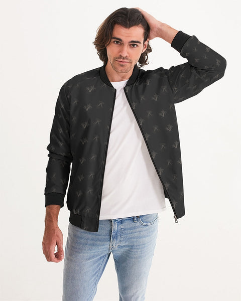 black palm pattern Men's Bomber Jacket