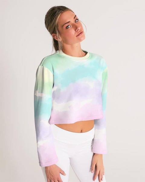 Tayrona Tie-Dye light Women's Cropped Sweatshirt