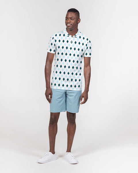 Tayrona Diamond Pattern Men's Slim Fit Short Sleeve Polo