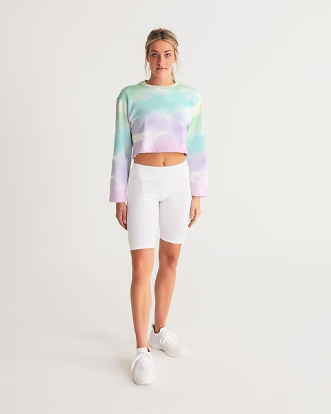 Tayrona Tie-Dye light Women's Cropped Sweatshirt