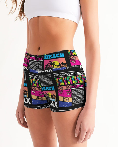Tayrona Women's Mid-Rise Yoga Shorts
