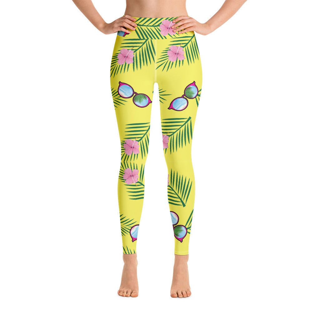 Tayrona Yellow Glasses Beach Yoga Leggings