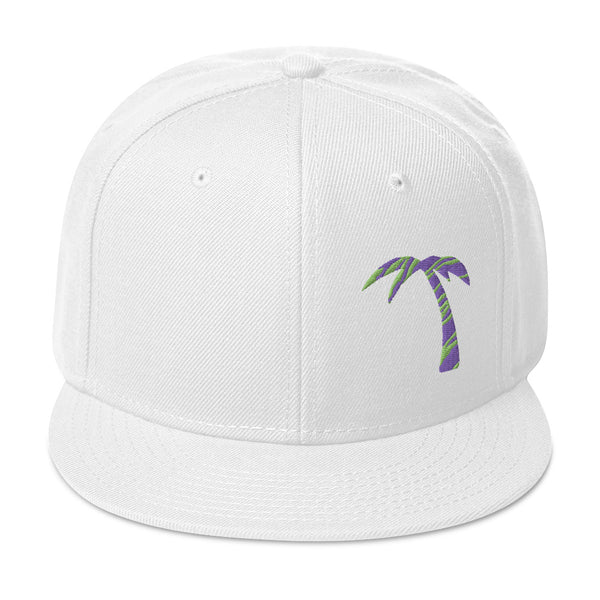 Tayrona Purple and Kiwi Palm Tree Snapback Hat