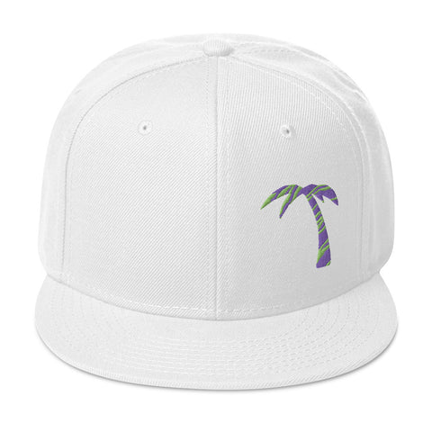 Tayrona Purple and Kiwi Palm Tree Snapback Hat