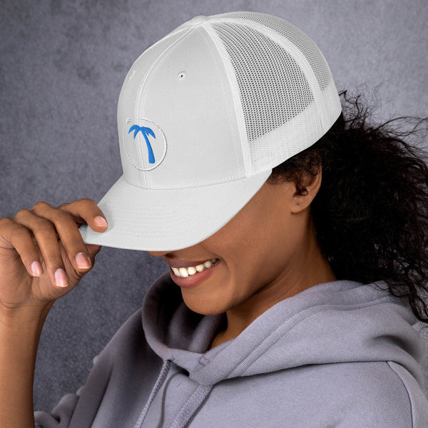 Tayrona Trucker Cap Blue Tree White logo