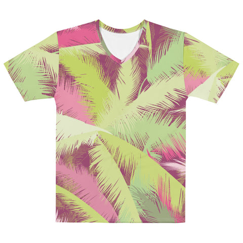 Tayona Palm Tree Pattern V-Neck Men's T-shirt