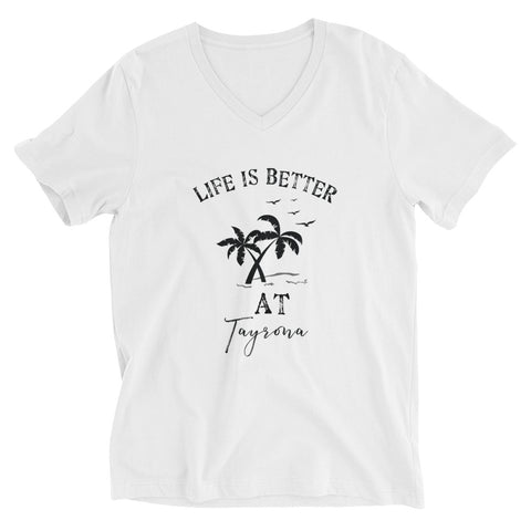 Life Is Better at Tayrona Short Sleeve V-Neck T-Shirt