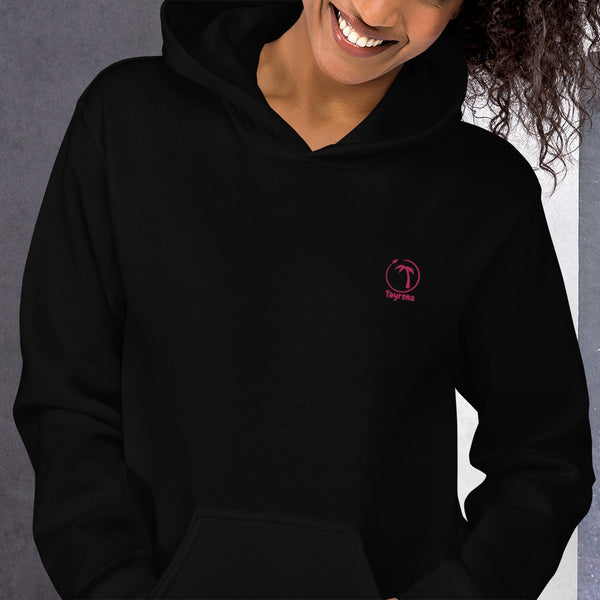 Tayrona Womens Heavey Blend Hoodie Pink Logo