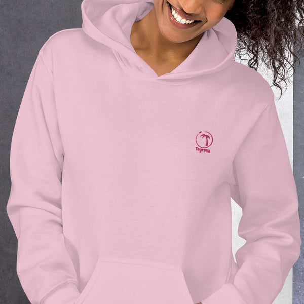 Tayrona Womens Heavey Blend Hoodie Pink Logo