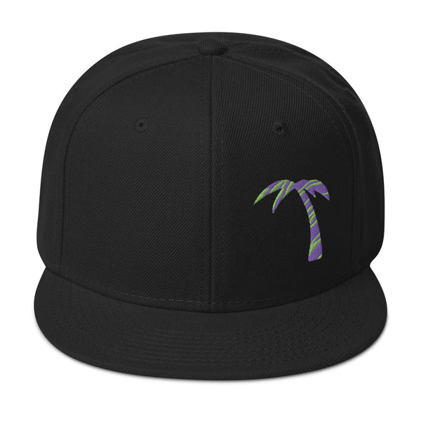 Tayrona Purple and Kiwi Palm Tree Snapback Hat